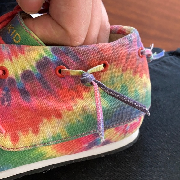 Akid Tie Dye moc canvas lace sneakers kids size 5 - Picture 12 of 16